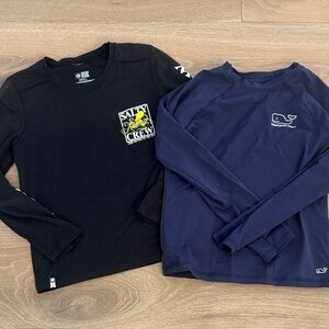 Vineyard Vines and Salty Crew Black and Navy Long Sleeve Swim Shirts